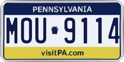 PA license plate MOU9114