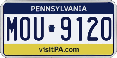 PA license plate MOU9120