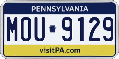 PA license plate MOU9129