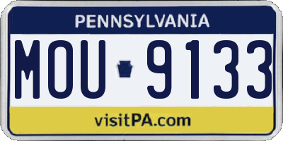 PA license plate MOU9133