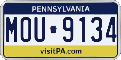 PA license plate MOU9134