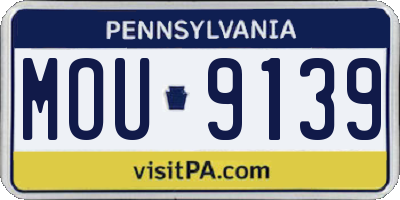 PA license plate MOU9139