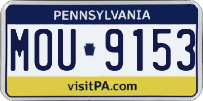 PA license plate MOU9153