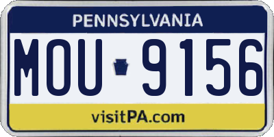 PA license plate MOU9156