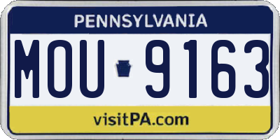 PA license plate MOU9163