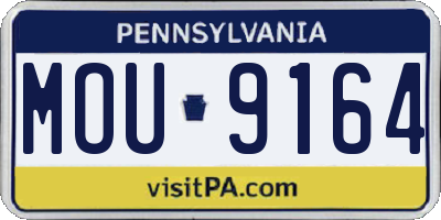 PA license plate MOU9164