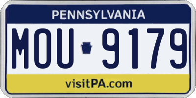 PA license plate MOU9179
