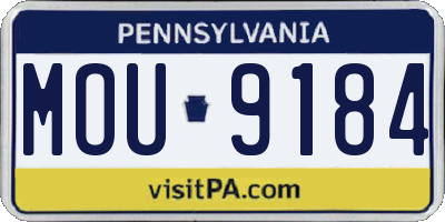 PA license plate MOU9184