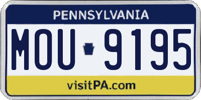PA license plate MOU9195