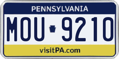 PA license plate MOU9210