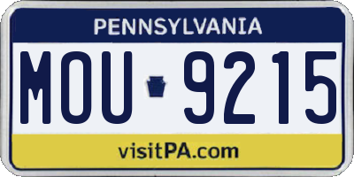 PA license plate MOU9215