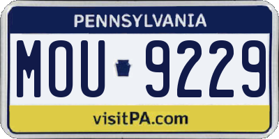 PA license plate MOU9229