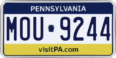 PA license plate MOU9244