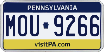 PA license plate MOU9266