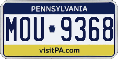 PA license plate MOU9368