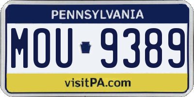 PA license plate MOU9389