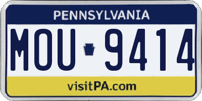 PA license plate MOU9414