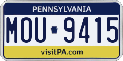 PA license plate MOU9415