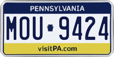 PA license plate MOU9424
