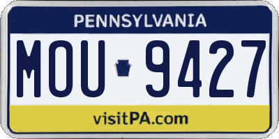 PA license plate MOU9427