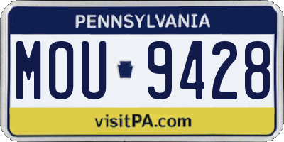 PA license plate MOU9428