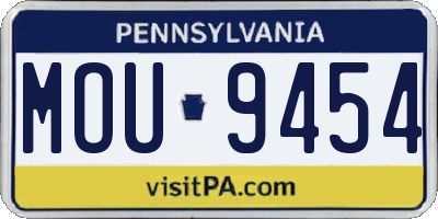 PA license plate MOU9454