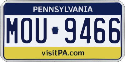 PA license plate MOU9466