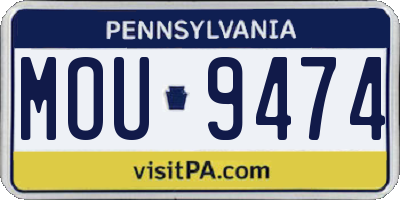PA license plate MOU9474