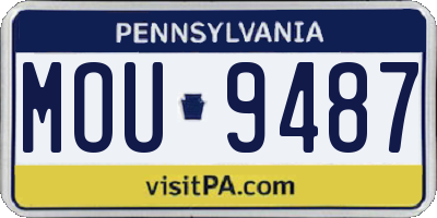 PA license plate MOU9487