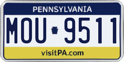 PA license plate MOU9511