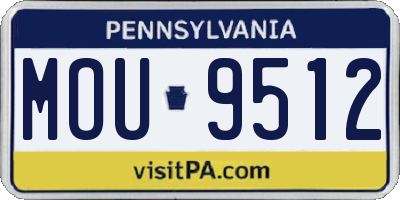 PA license plate MOU9512
