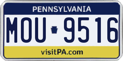 PA license plate MOU9516