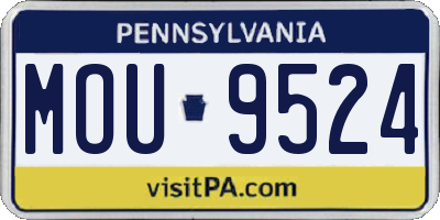 PA license plate MOU9524