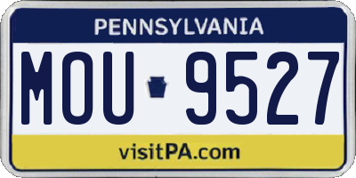 PA license plate MOU9527