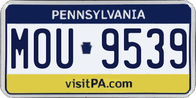PA license plate MOU9539