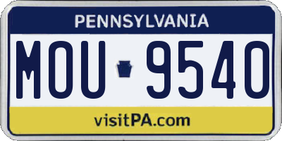 PA license plate MOU9540