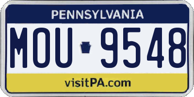 PA license plate MOU9548