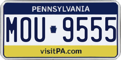 PA license plate MOU9555