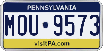 PA license plate MOU9573