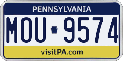 PA license plate MOU9574