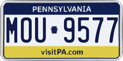 PA license plate MOU9577