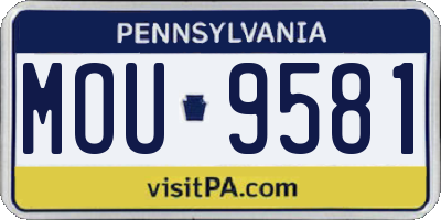 PA license plate MOU9581