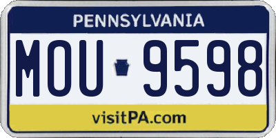 PA license plate MOU9598