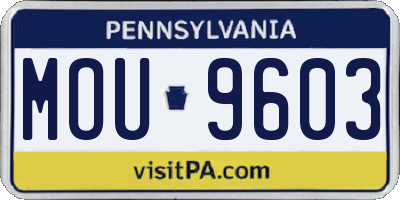 PA license plate MOU9603