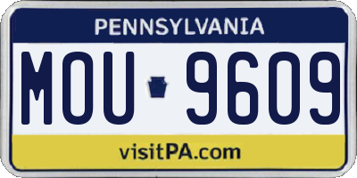 PA license plate MOU9609