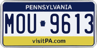 PA license plate MOU9613