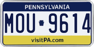 PA license plate MOU9614