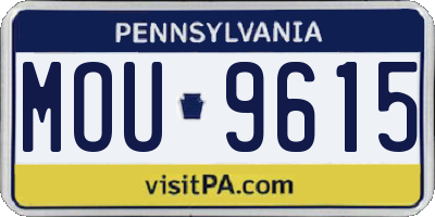PA license plate MOU9615