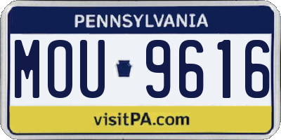 PA license plate MOU9616