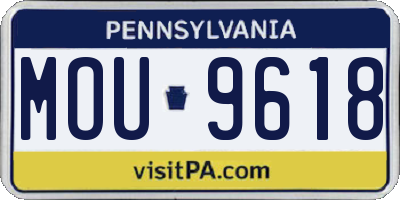 PA license plate MOU9618